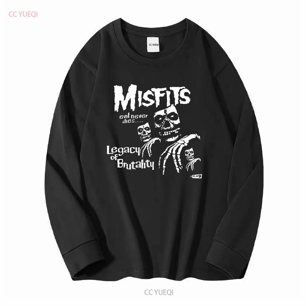 Винтажная футболка Misfits Legacy Of Brutality Черная Панк-Рок Группа 90-х Размер XL длинный или короткий рукав винтаж Постиранная уличная одежда