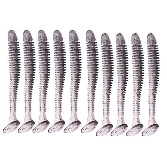 10/30/50Pcs Fishing Lures Soft Baits with T-Tail Vibrant Color Tear-Resistant Reusable Flexible Soft Artificial Lures Fake Baits