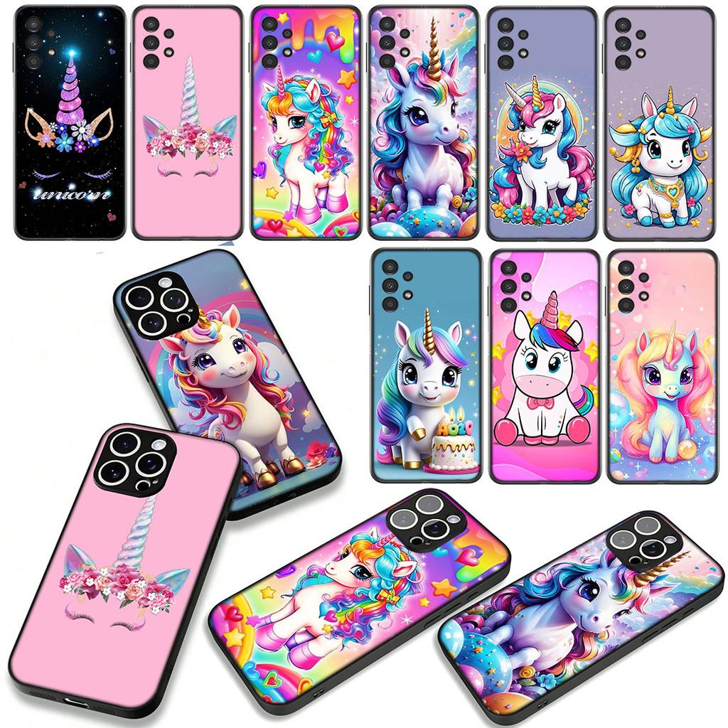 Для OPPO A54 A40 A60 A80 A18 A16 A17 A38 A78 A79 A57 A55 A96 A15 A12 Чехол для телефона Обои Единорог Милый Постер Корпус
