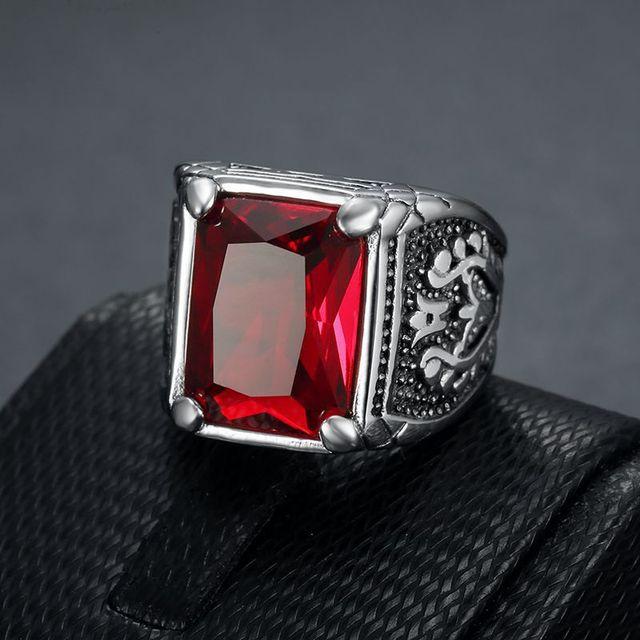 Модное мужское кольцо из нержавеющей стали в стиле ретро с геометрическим рисунком, мужские ювелирные изделия с кристаллами, подарок высокого качества для парня