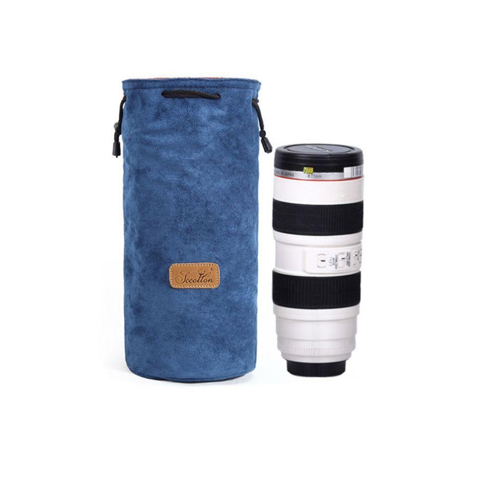 Portable Camera Storage Bag Soft Lens Protective Case Vintage Lens Pouch for Canon/Nikon Camera
