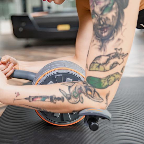 Роликовое колесо для пресса с поддержкой локтя, наколенник, 4D ролик для пресса, немые колеса для упражнений, основное оборудование для фитнеса и тренировок