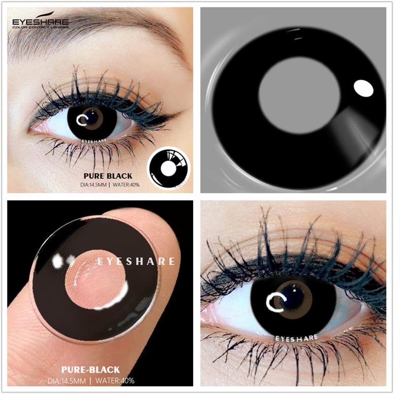 Eyeshare 1Pair Color Contact Lenses for Eyes Multicolored Lenses Anime Cosplay Eye Contacts Halloween White Black Lenses Yearly
