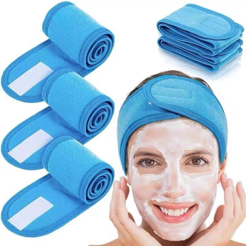 3pcs Women Bath Shower Makeup Wash Face Cosmetic Headband Hair Accessories Headband Adjustable Wide Hairband Yoga Spa Headwear