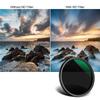 Concept Variable ND Variable Light Reduction Range Thin Frame Design Variable ND K&F Filter, ND, ND8~ND2000, Water-Repellent Multi-Coating, (55mm,