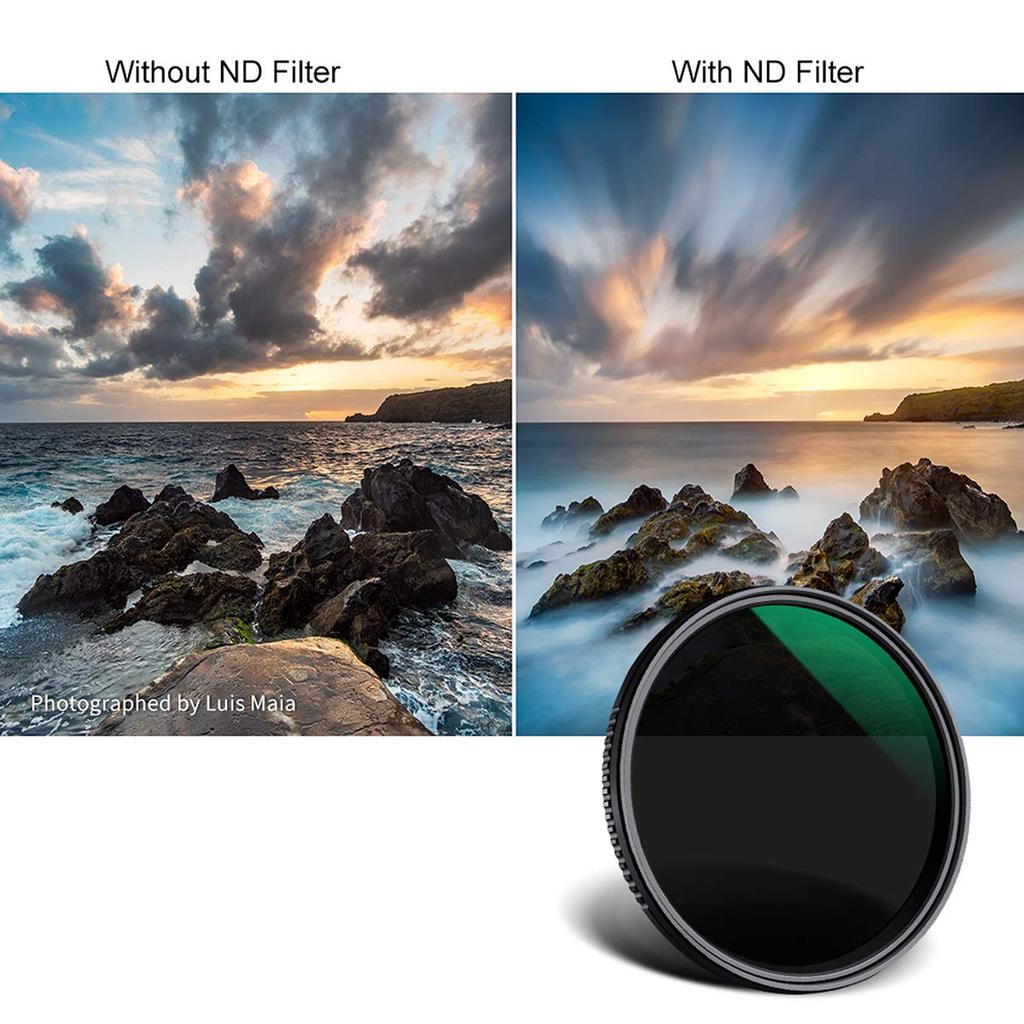 Concept Variable ND Variable Light Reduction Range Thin Frame Design Variable ND K&F Filter, ND, ND8~ND2000, Water-Repellent Multi-Coating, (55mm,