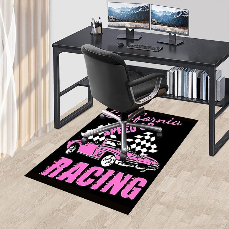1pc California Speed 98 Racing Home Office, Durable Polyester Floor Mat with Easy, Office Decor, Urban Style, Nonslip Backing