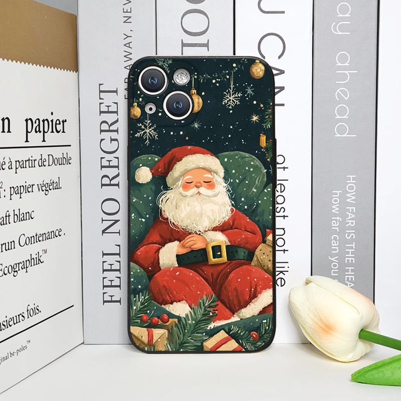 Чехол для телефона с рисунком Рождественской елки и Санта-Клауса Для IPhone 17 16 15 14 13 12 11 Pro Max XS XR X 7 8 Plus 17 Air 16E Чехол