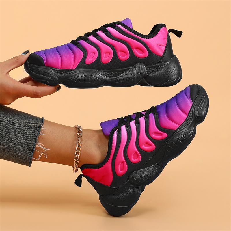 Женские кроссовки, модные туфли на платформе радужного цвета, повседневная обувь для ходьбы, удобная и легкая женская вулканизированная обувь для активного отдыха