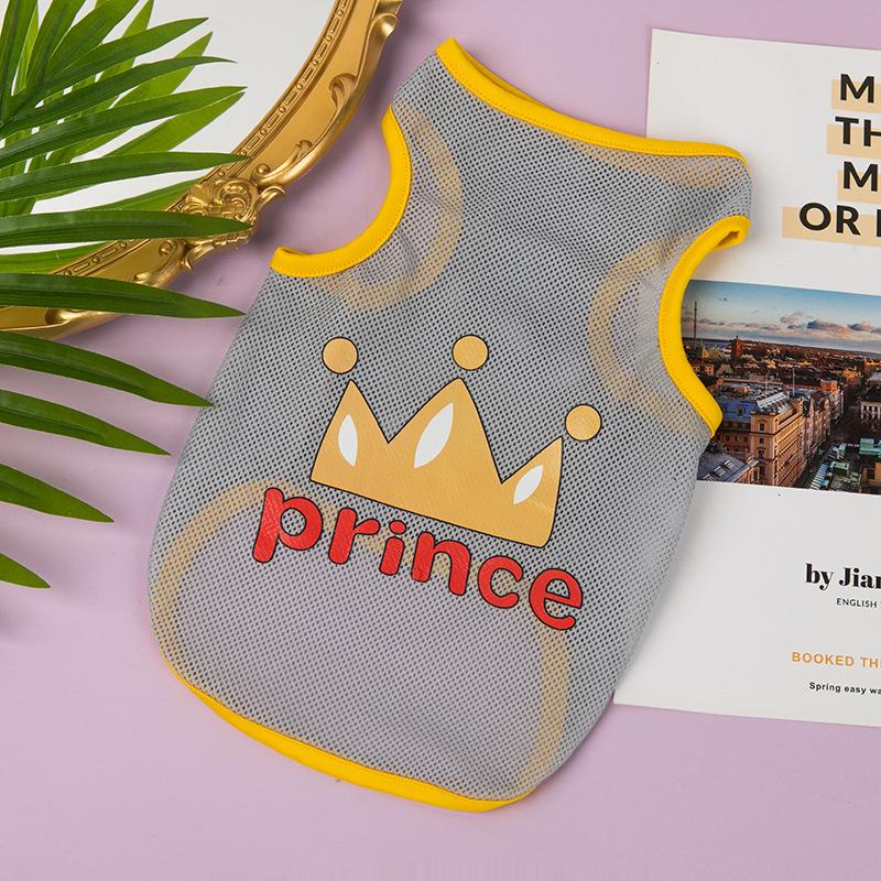 Pet Summer Tshirt Cute Cartoon Prints Vest Cats & Dogs Lightweight Mesh Breathable Clothes Outdoor Pets Clothing