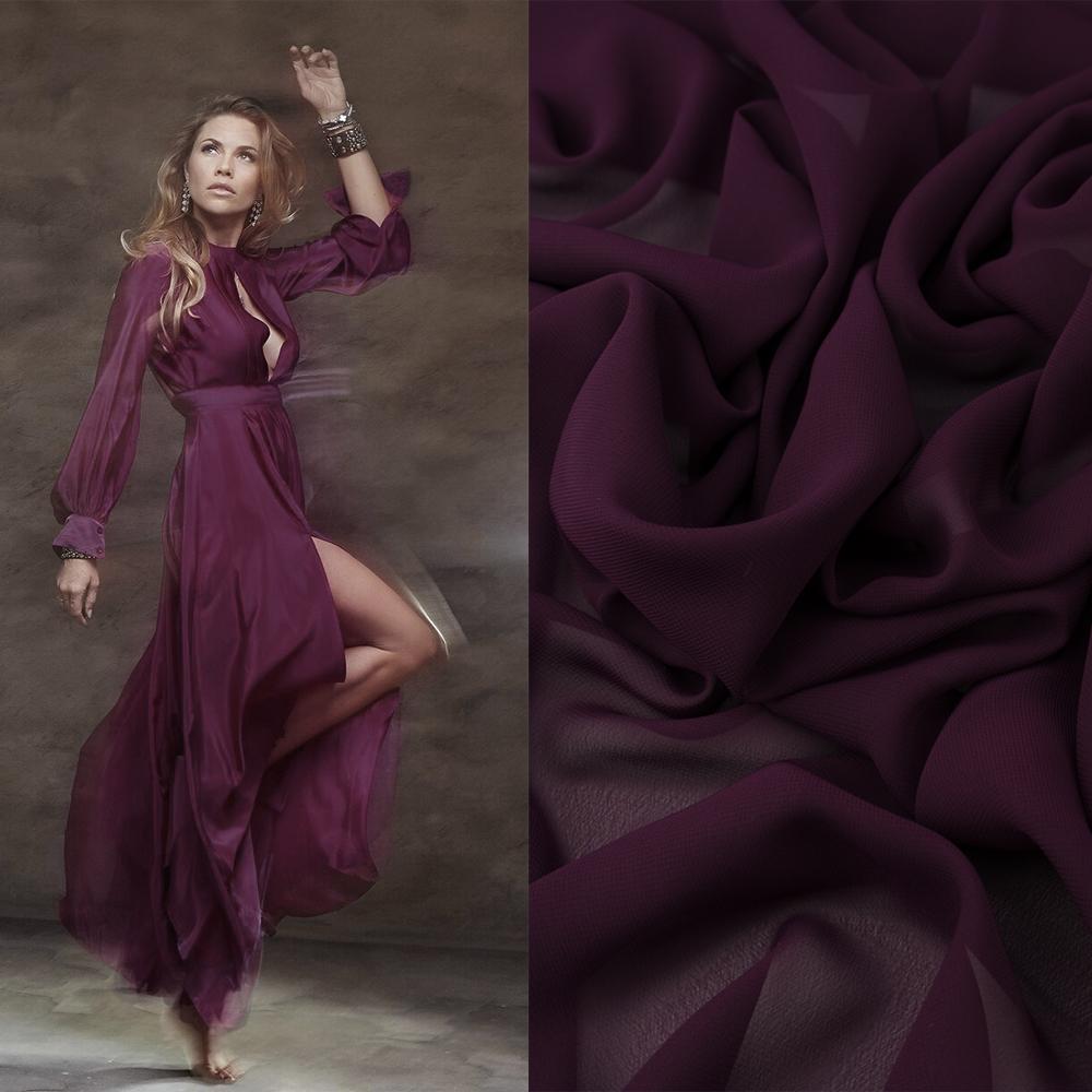 Chiffon material, eggplant color