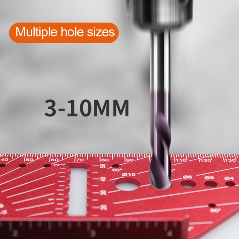 T-Type Ruler Layout Woodworking Wooden Square Aluminum Alloy Scriber Marking Layout Angle Calibration Guide Marker