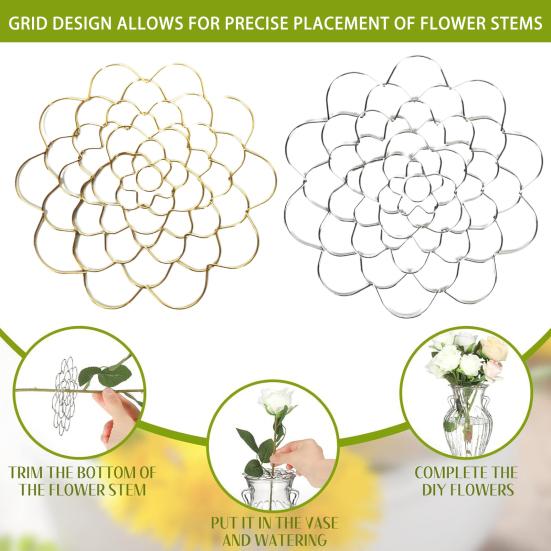 2/3Pcs Metal Flower Arrangement Holder Reusable Floral Grid DIY Bouquet Flower Arranger Frog Plant Stem Fixation Stand Flower Arranging Tools