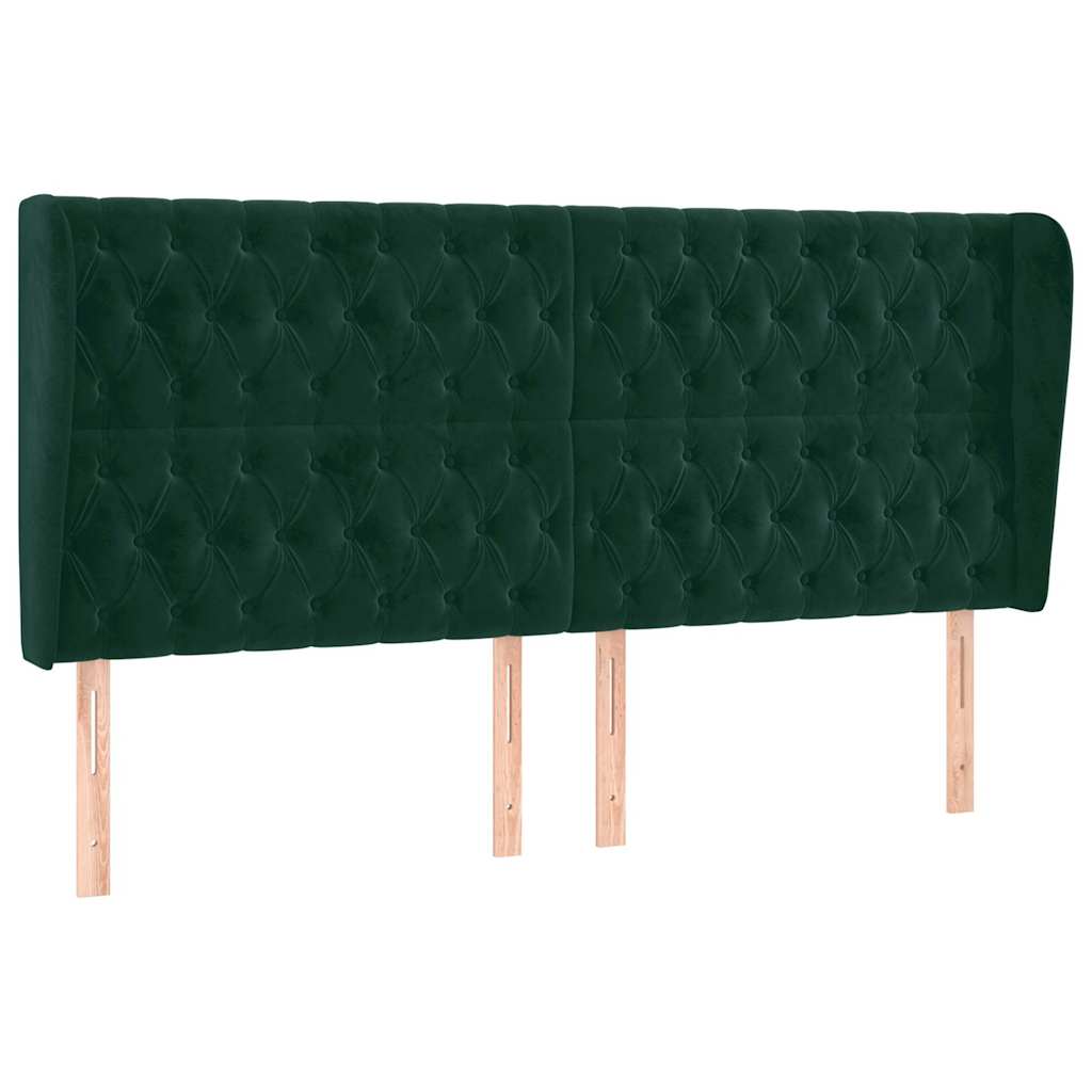 Headboard with Wings Dark Green 183x23x118 128 cm Velvet