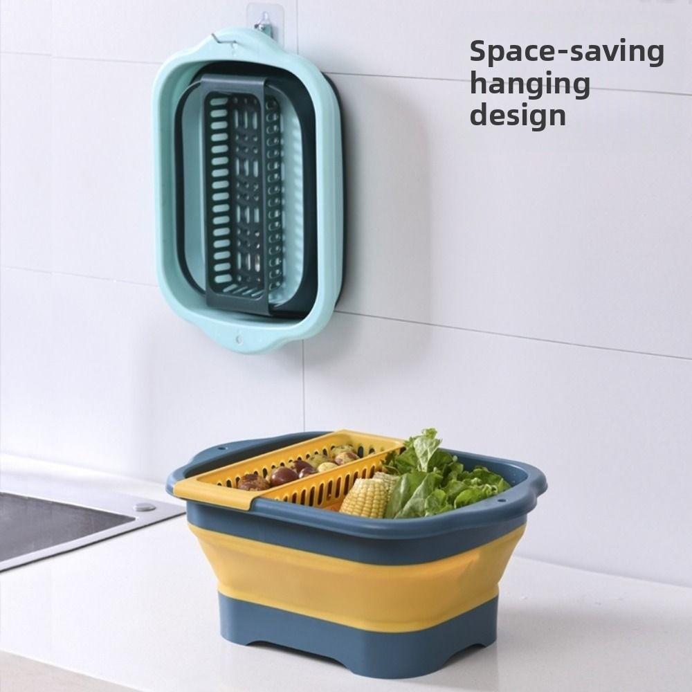 Multifunctional Folding Basin Foldable Fruit Vegetable Washing Basket