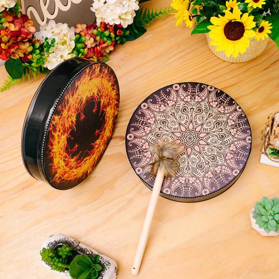 1 комплект шаманский барабан с голенью праздничное украшение в этническом стиле богемный маленький звуковой целитель барабан ударный инструмент