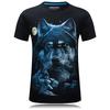 Мужская мода 3D футболка с коротким рукавом и властной индивидуальностью, повседневные топы с круглым вырезом и принтом волка