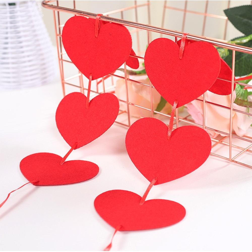 Сделай сам Красное сердце Подвесное украшение Гирлянды из сердец Баннер Сердце Свадебное украшение для вечеринки по случаю дня рождения