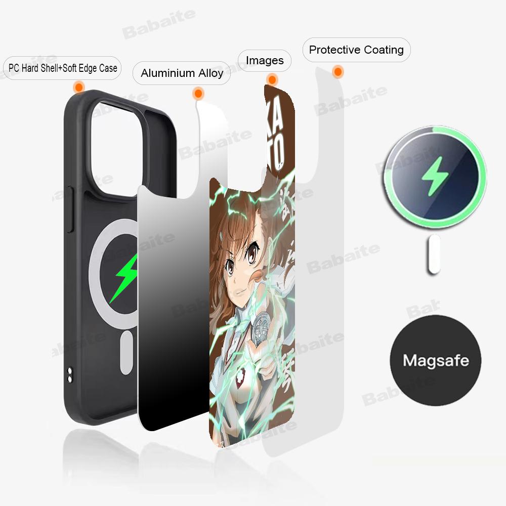 Аниме М-Мисака Микото Милый Чехол для Телефона Магнитный Чехол Для IPhone 16 14 13 12 11 15 Pro Max Plus Для Magsafe Беспроводная Зарядка Чехол