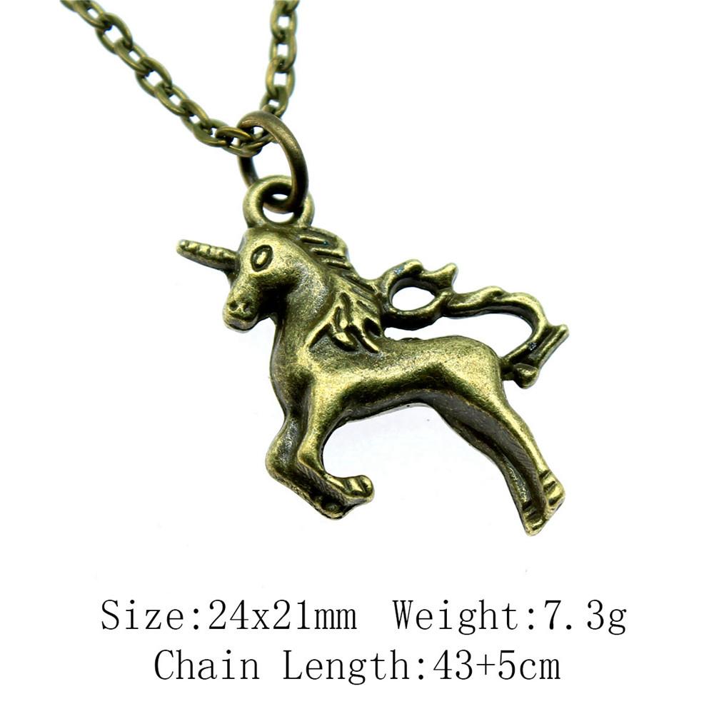 Подарки для женщин винтажное ожерелье лошадь единорог ожерелье на шею 43 см цепи предметы мужское ожерелье