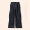 2025 Spring Plus Size Jeans Long Harem Pants Women Casual High Waist Elastic Basic Straight Trousers Maxi