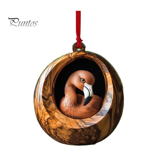 Рождественский орнамент в виде животного, 2D акриловый кулон, украшение в виде лесного животного, деревенский овальный дизайн, сезонный декор для рождественской елки, сувениры на память о дикой природе