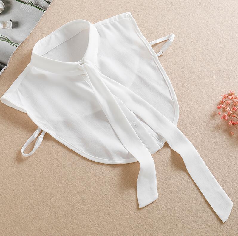 Vintage White Woman Fake Collar Black Crystal Lady Detachable Collar Shirt Neckwear False Collar With Beads Clothing Accessories