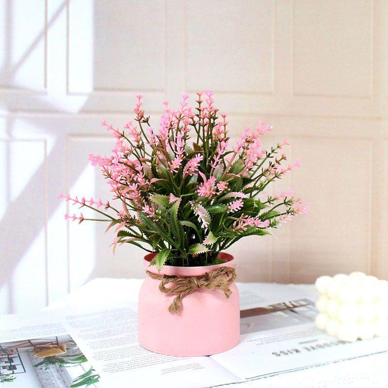 Nordic Potted Plant Ornament - Minimalist Artificial Flower Arrangement for Office & Home Decor