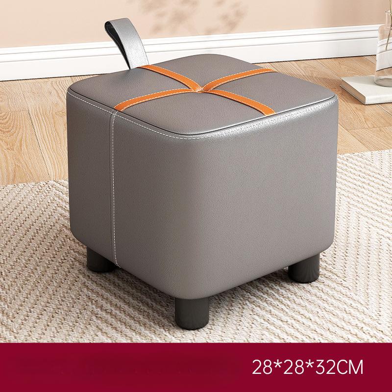 Маленький табурет для дома, низкий табурет для гостиной, диван, простая подставка для ног, простой журнальный столик, легкий роскошный кожаный табурет для сменной обуви