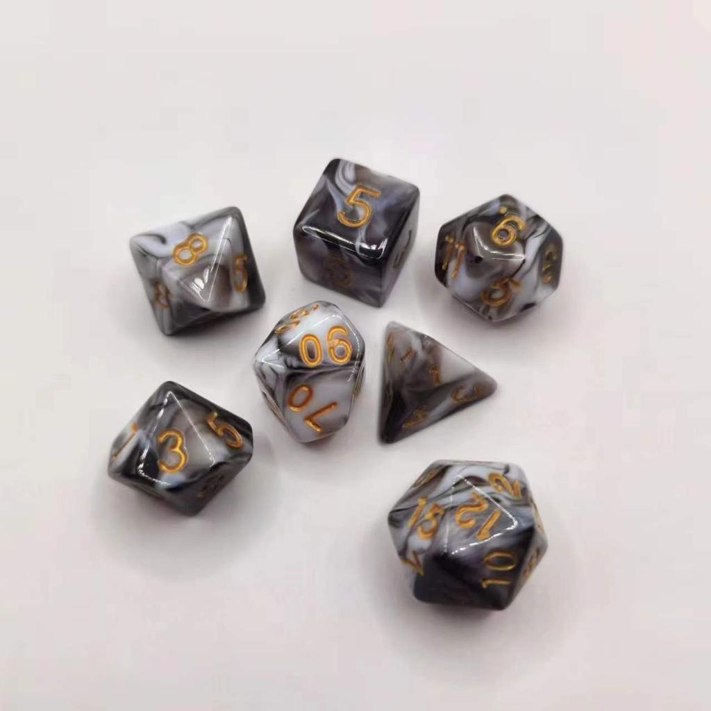 7 шт./лот, многогранные игральные кости из смолы D&D D4 D6 D8 D10 D% D12 D20, многогранные игральные кости TRPG, настольные игры