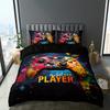 Duvet Cover Set Color Graffiti Gamepad  (1 Duvet Cover + 2 Pillowcase) Soft Breathable HD Printing Bedding Set For Home Decor