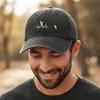 Fashion Fishing Pattern Design Embroidery Baseball Cap Visor Adjustable Peaked Cap Washed Cotton Baseball Hats For Man Women
