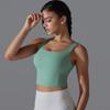 New Naked One Piece Fixed Cup Yoga Clothing For Women, Sleeveless Short Sports Underwear, Wide Shoulder Strap Yoga Tank Top