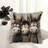 Веселая вышитая наволочка на мягкую плюшевую подушку с изображением осла для украшения дома, удобная в использовании, для жилого пространства