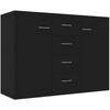 VidaXL Black Buffet 88x30x65 Cm Chipboard