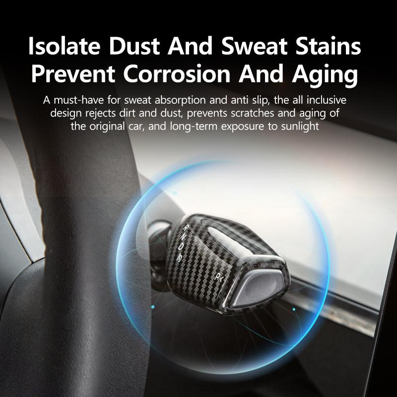 Чехол рычага переключения передач Tesla для Tesla Model Y/3, стиль с рисунком из углеродного волокна, силиконовый стиль, детали для модификации автомобиля, устанавливаемые на автомобиль, хорошие