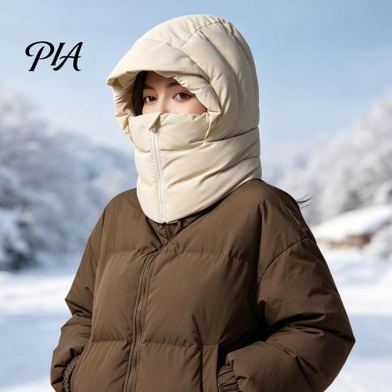 Cold Wind Protection Hat Women Winter Balaclava Hat, Wind-Resistant Zipper Face Mask for Thickened Scarf Weather, Thermal Hooded Scraf Outdoor
