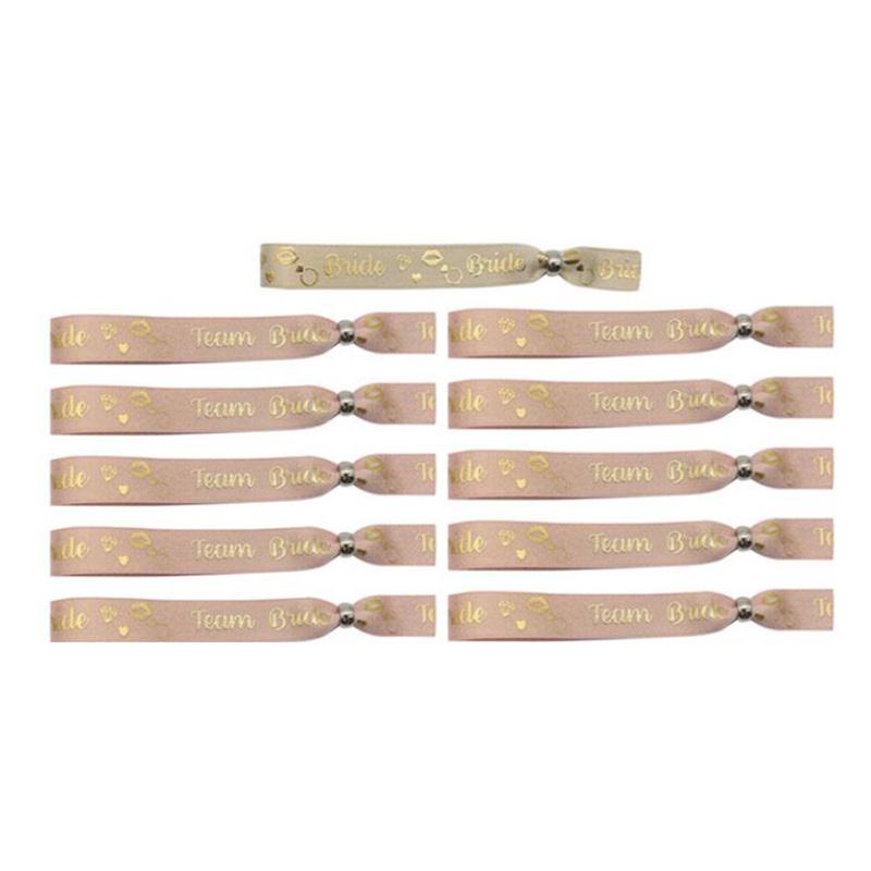 11pcs Bride Adjustable Wristband Bracelet Team Bride Bachelor Party Wedding Bridal Shower Supplies