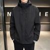 Mens Lightweight Hooded Jacket Casual Streetwear Loose Fit Windproof Water Resistant