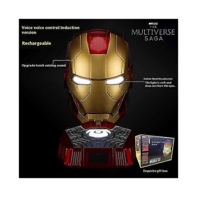 (с коробкой) Новый Autoking 1:1 Шлем Железного Человека Mk5 Косплей Английский Голосовое Управление Светящиеся Глаза Модель Игрушка Взрослый Электрический Носимый Рождественский Подарок WSLIHV