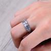 S925 Sterling Silver Mantra Saint Religious Ring Thai Silver Six -Character Mantra Cylinder Opening Adjustable Ring Jewelry
