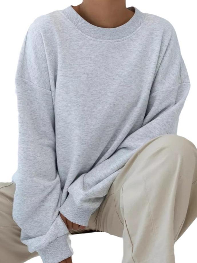 2024 Women's European & American Fashion Loose Velvet Pullover Sweatshirt for Autumn/Winter