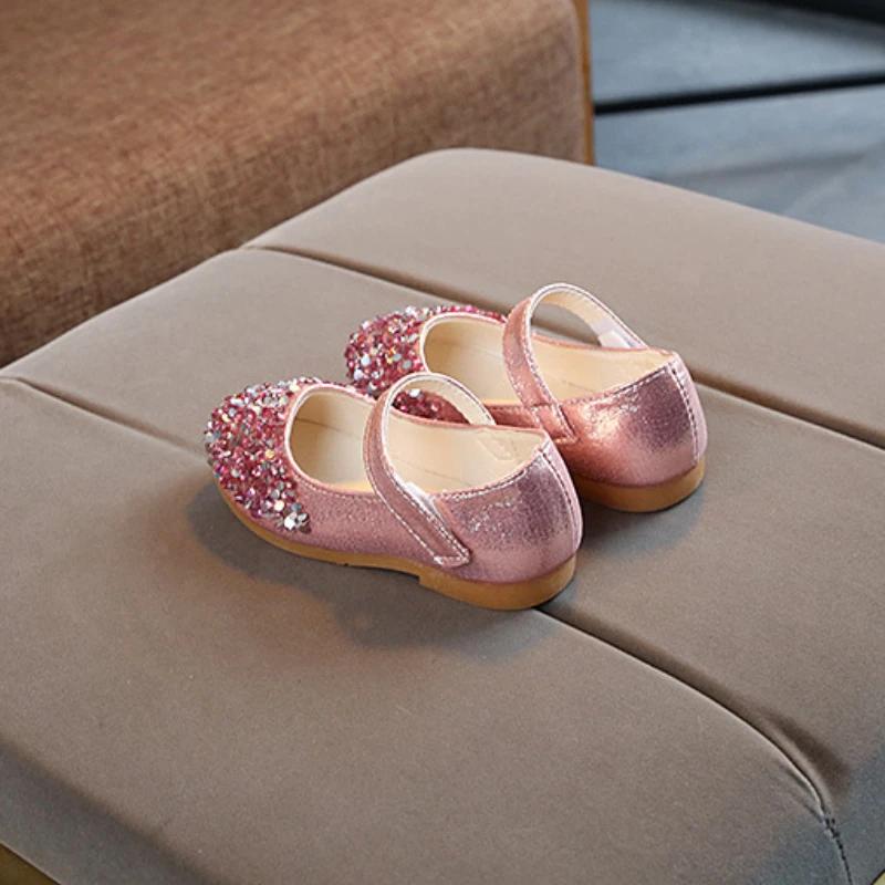 Туфли из кожи для девочек Мэри Джейн Роскошные детские танцевальные туфли принцессы Модные весенне-осенние детские туфли на плоской подошве для свадебной вечеринки