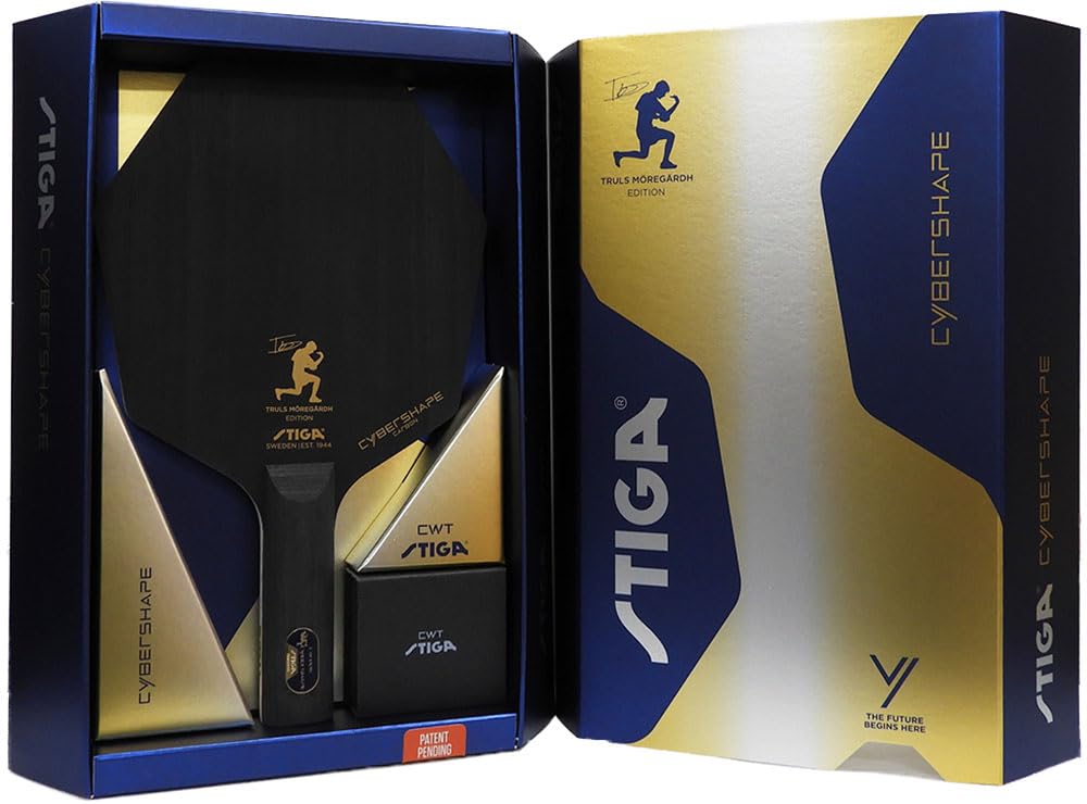 STIGA Настольный теннис Шестиугольная ракетка Cyber Shape Carbon CWT Версия Trulus Рукоятка Shakehand Прямая 1602-0203-37(СТР)