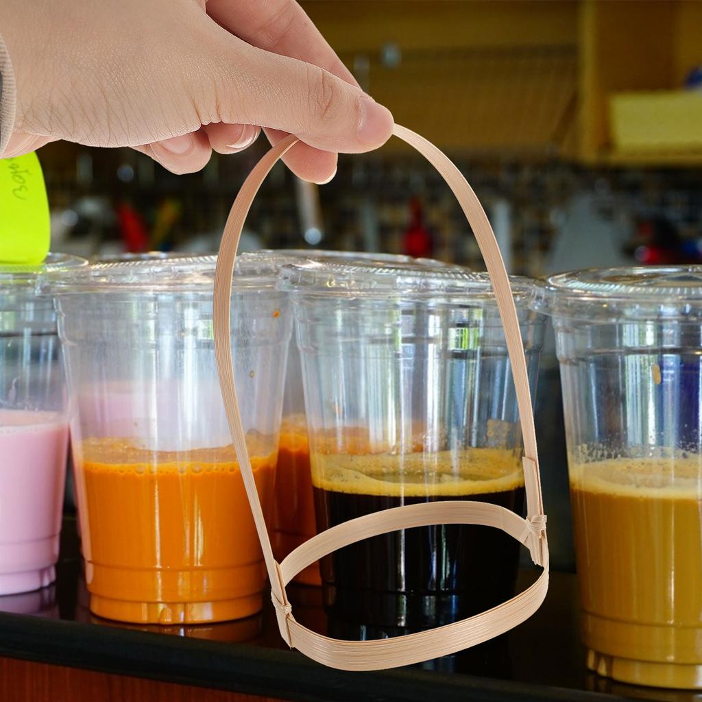 10 шт. Бамбуковый держатель для кофейных чашек с ручкой, держатель для кофейных чашек, держатель для стаканов для напитков