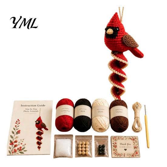 Handcrafted Yard Ornaments Crochet Spiral Hanging Kit, DIY Garden Animal Craft Patterns Ornament Making Kit for Adults, Handmade Door Decoration Home
