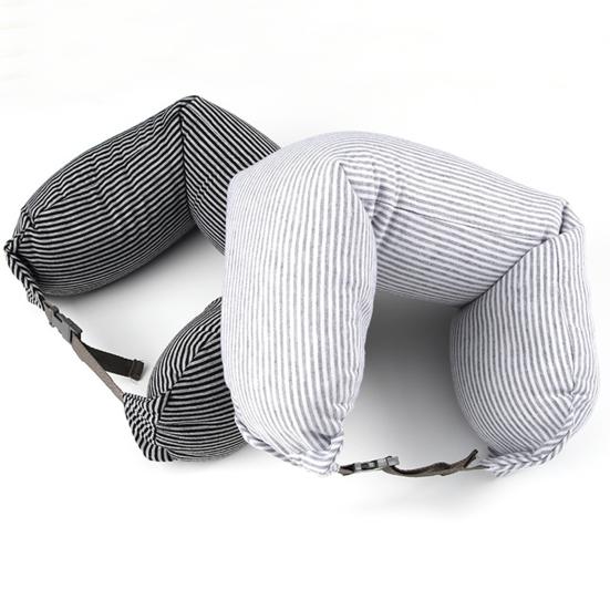 Дорожная подушка для поддержки шеи со скрытой молнией. Супермягкая дышащая регулируемая наполняемая U-образная дорожная подушка для шеи.