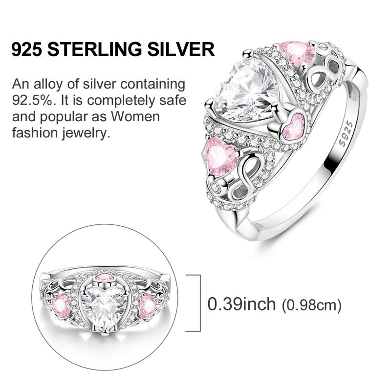 Original 925 Silver Shine Zircon Wedding Ring Simple Ring for Women Love Fashion Stackable Rings Popular Anniversary Jewelry
