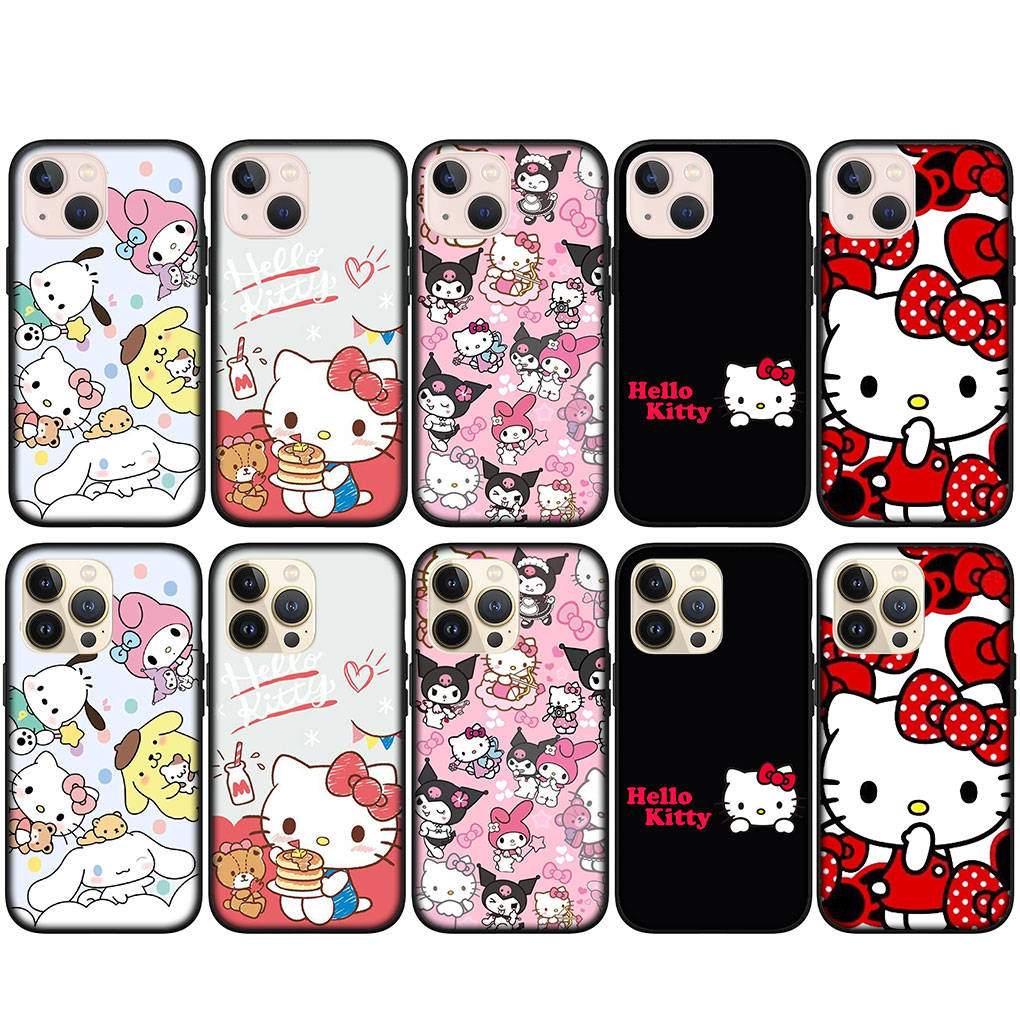 For iPhone 16 15 Xiaomi Redmi Note 13 12 11 Pro Max X 9 14 XR Samsung Galaxy A16 S24 S23 Plus 14C A06 A05 13C Huawei OPPO Hello Kitty Pink Phone Case