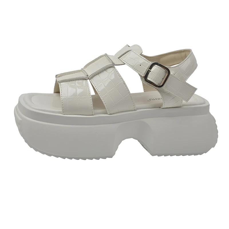 2024 Platform Women Sandals Shoes Flats Summer New 2024 Casual Square Toe Designer Slingback Open Toe High Heels Zapatos Mujer Pumps